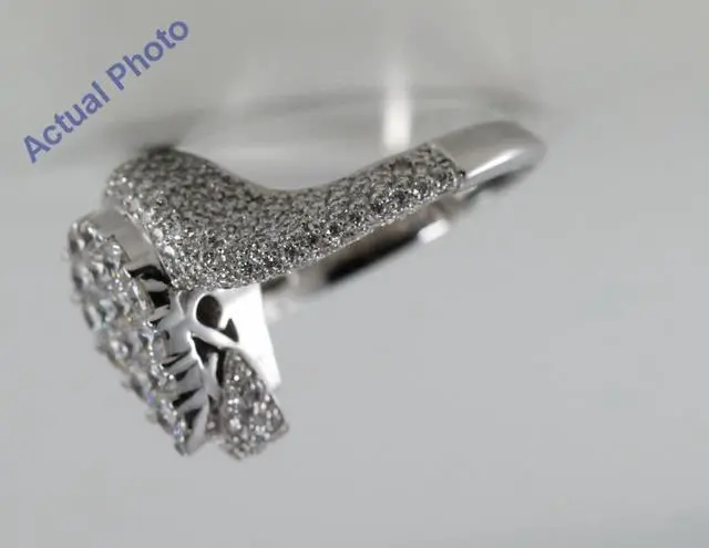 Alt view image 3 of 4 - 18k White Gold Invisible Setting Pear Shaped Round Cut Diamond Engagement Ring (2.11 Ct, G Color, VS1 Clarity)