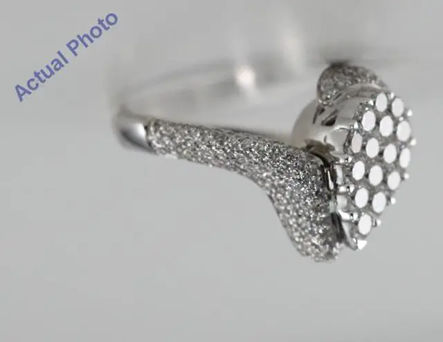 Alt view image 4 of 4 - 18k White Gold Invisible Setting Pear Shaped Round Cut Diamond Engagement Ring (2.11 Ct, G Color, VS1 Clarity)