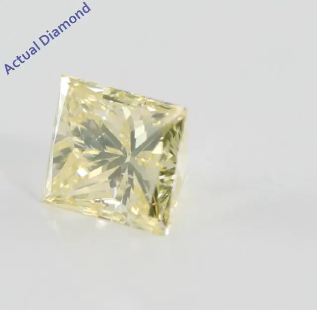 Alt view image 5 of 5 - Princess Cut Loose Diamond (0.82 Ct, Natural Fancy Yellow Color, SI1 Clarity) IGL Certified