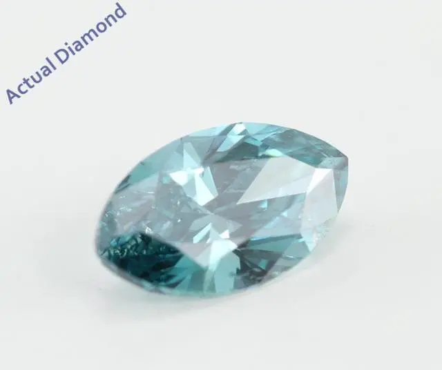 Alt view image 3 of 5 - Marquise Cut Loose Diamond (0.95 Ct, Fancy Sky Blue(Color Irradiated) Color, VS2(Clarity Enhanced) Clarity) IGL Certified