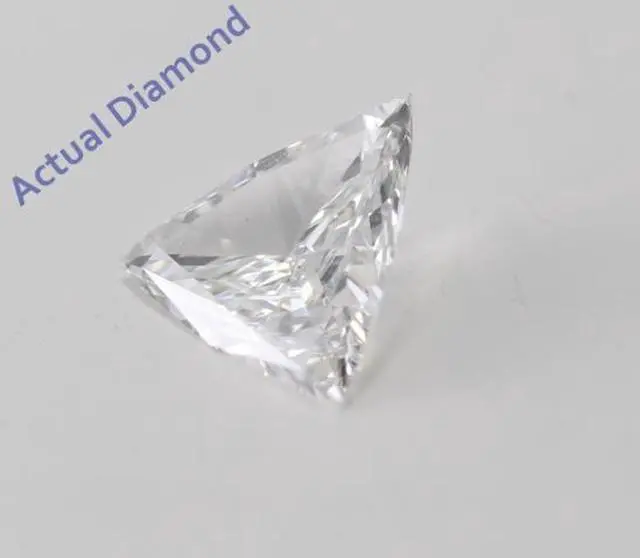 Alt view image 3 of 4 - Triangle Diamond Solitaire Pendant Necklace 14k Yellow Gold (0.54 Ct, H Color, SI1 Clarity)