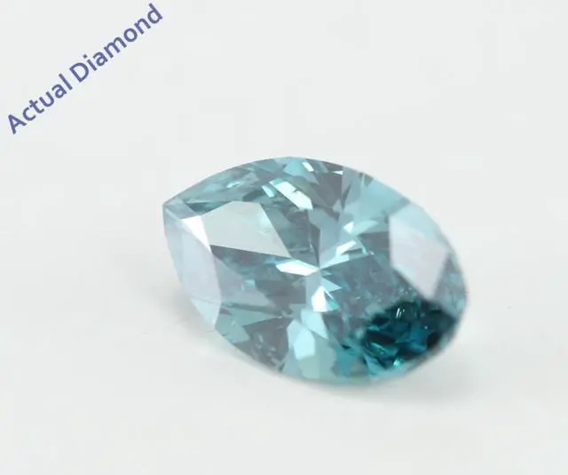 Alt view image 5 of 5 - Marquise Cut Loose Diamond (0.95 Ct, Fancy Sky Blue(Color Irradiated) Color, VS2(Clarity Enhanced) Clarity) IGL Certified