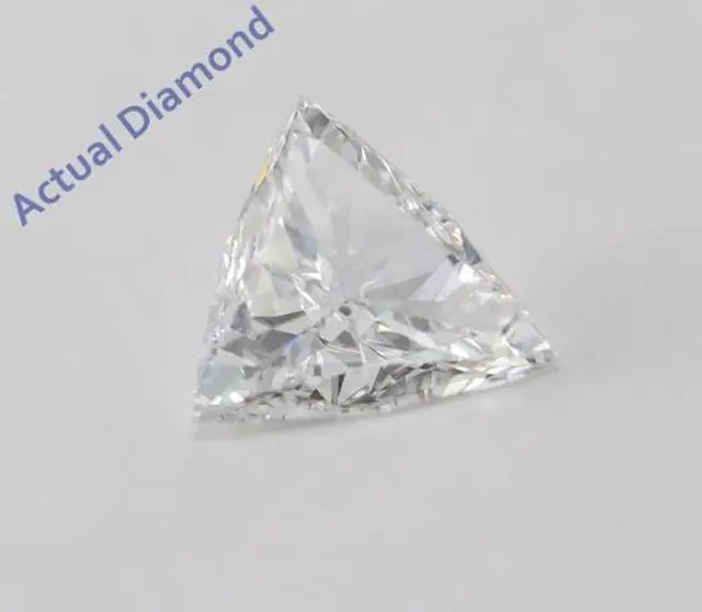 Alt view image 2 of 4 - Triangle Diamond Solitaire Pendant Necklace 14k Yellow Gold (0.54 Ct, H Color, SI1 Clarity)