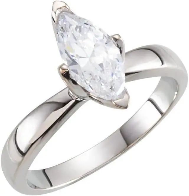 Main image of Marquise Diamond Solitaire Engagement Ring, 14k White Gold (1.09 Ct, I Color, I1 Clarity) GIA Certified