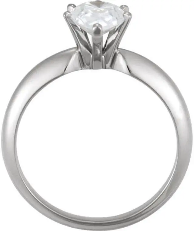 Alt view image 2 of 6 - Pear Diamond Solitaire Engagement Ring, 14K White Gold (0.59 Ct, I Color, SI1 Clarity) GIA Certified