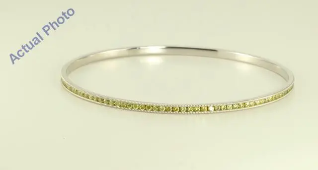 Main image of 14k White gold round cut yellow diamond fashion bangle (2.66 Ct yellow ,SI3-I1)