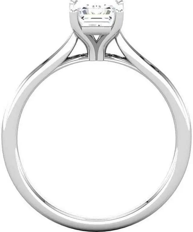 Alt view image 2 of 5 - Emerald Diamond Solitaire Engagement Ring, 14K White Gold (0.78 Ct, D Color, SI2 Clarity) GIA Certified