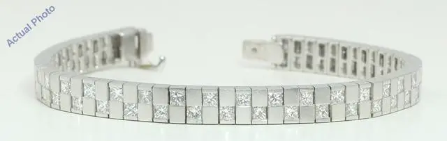 Main image of 18k White Gold Princess Contemporary Art D?cor Style diamond tennis bracelet (8.3 Ct, H Color, VS Clarity)