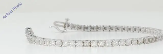 Alt view image 3 of 4 - 18k White Gold Round Cut Floral heartshape modern diamond link tennis bracelet (0.71 Ct, H Color, VS Clarity)