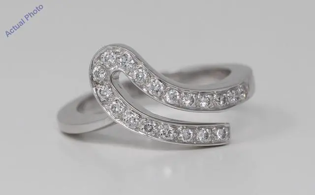 Main image of 18k White Gold Round Cut Double ribbon wedding diamond ring (0.25 Ct, H Color, VS Clarity)