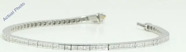 Alt view image 2 of 2 - 18k White Gold Princess Cut Contemporary chic classic diamond tennis bracelet (1.78 Ct, H Color, VS Clarity)