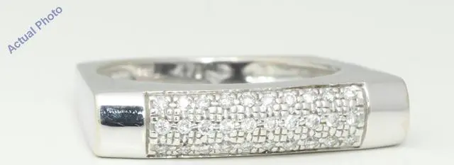 Main image of 14k White Gold Round Modern contemporary square shaped domed eternity diamond wedding band (0.25 Ct, H , SI )
