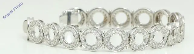 Alt view image 3 of 3 - 18k White Gold Round Cut Retro circle style elegant diamond dress bracelet (3.01 Ct, H Color, VS Clarity)
