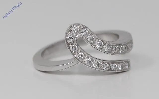 Alt view image 2 of 4 - 18k White Gold Round Cut Double ribbon wedding diamond ring (0.25 Ct, H Color, VS Clarity)