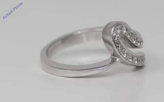 Alt view image 3 of 4 - 18k White Gold Round Cut Double ribbon wedding diamond ring (0.25 Ct, H Color, VS Clarity)