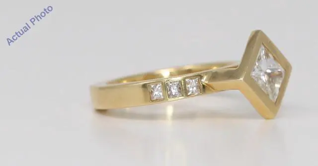 Alt view image 3 of 3 - 18k Yellow Gold Princess Bezel Setting Contemporary square diamond engagement ring (1.3 Ct, J , VS1 )
