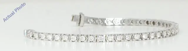 Alt view image 2 of 2 - 18k White Gold Round Cut Contemporary chic classic diamond link tennis bracelet (2.86 Ct, H Color, VS Clarity)