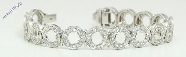 Alt view image 2 of 3 - 18k White Gold Round Cut Retro circle style elegant diamond dress bracelet (3.01 Ct, H Color, VS Clarity)