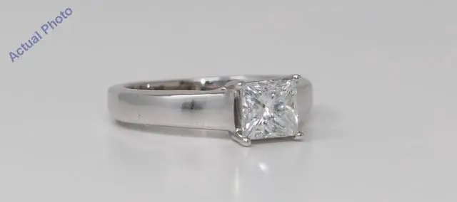 Alt view image 2 of 4 - 18k White Gold Princess Cut Classic engagement solitaire diamond ring (1.1 Ct, H Color, SI Clarity)