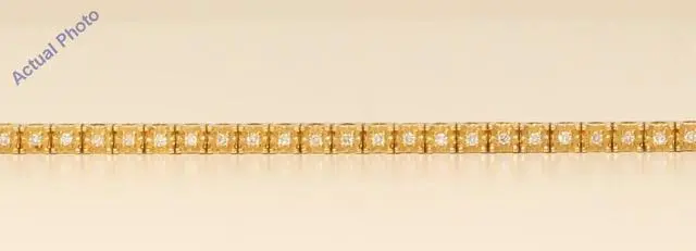 Alt view image 2 of 4 - 18k Yellow Gold Round Cut Floral heart shape modern diamond link tennis bracelet (0.72 Ct, H Color, VS Clarity)