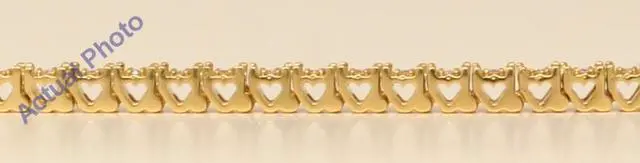Alt view image 4 of 4 - 18k Yellow Gold Round Cut Floral heart shape modern diamond link tennis bracelet (0.72 Ct, H Color, VS Clarity)
