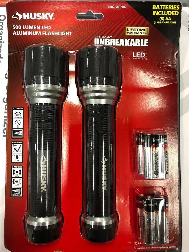 Main image of (2) PACK Husky 500Lumens LED unbreakable Aluminum Flashlights