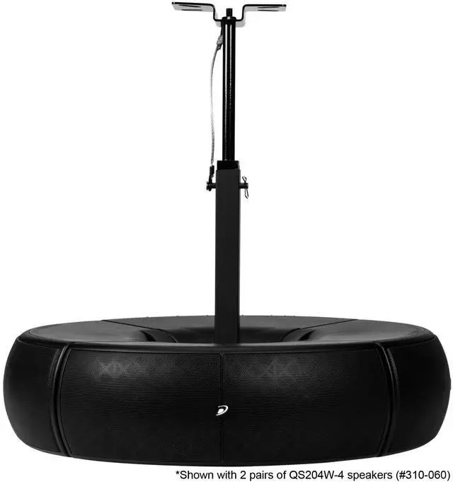 Alt view image 7 of 7 - Dayton Audio QS204PB 4-Way Pole Mount Speaker Bracket for QS204-4 Quadrant Speakers - Black