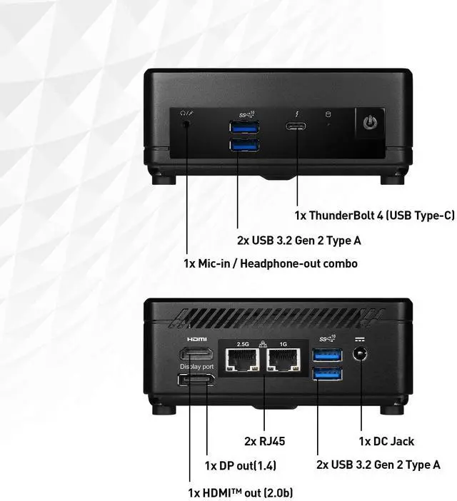 Alt view image 13 of 13 - MSI Cubi 5 12M-086BUS Intel Core i3-1215U WIFI 6E Dual LAN,4xUSB 3.2 Barebone Systems - Mini-PC,Single Unit - Memory and Storage Sold Separately