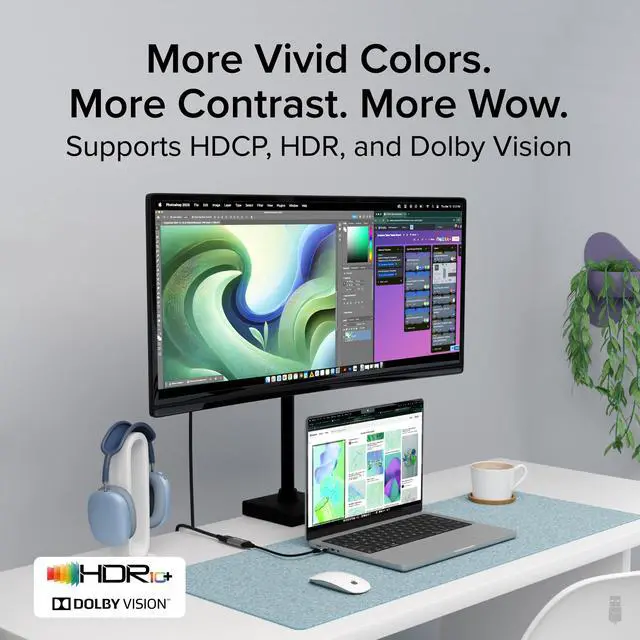 Alt view image 5 of 6 - USB C to HDMI Adapter, HDMI 2.1, 8K 60Hz or 4K 144Hz, USB4 / Thunderbolt Compatible with XPS, iPhone 15, iPad Pro, MacBook Pro, Mac Resolution up to 4K 60Hz (USBC-HDMI8K)