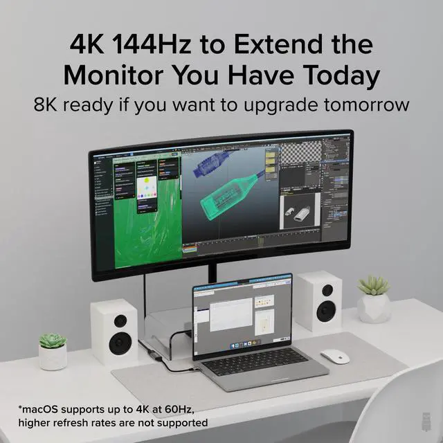 Alt view image 3 of 6 - USB C to HDMI Adapter, HDMI 2.1, 8K 60Hz or 4K 144Hz, USB4 / Thunderbolt Compatible with XPS, iPhone 15, iPad Pro, MacBook Pro, Mac Resolution up to 4K 60Hz (USBC-HDMI8K)