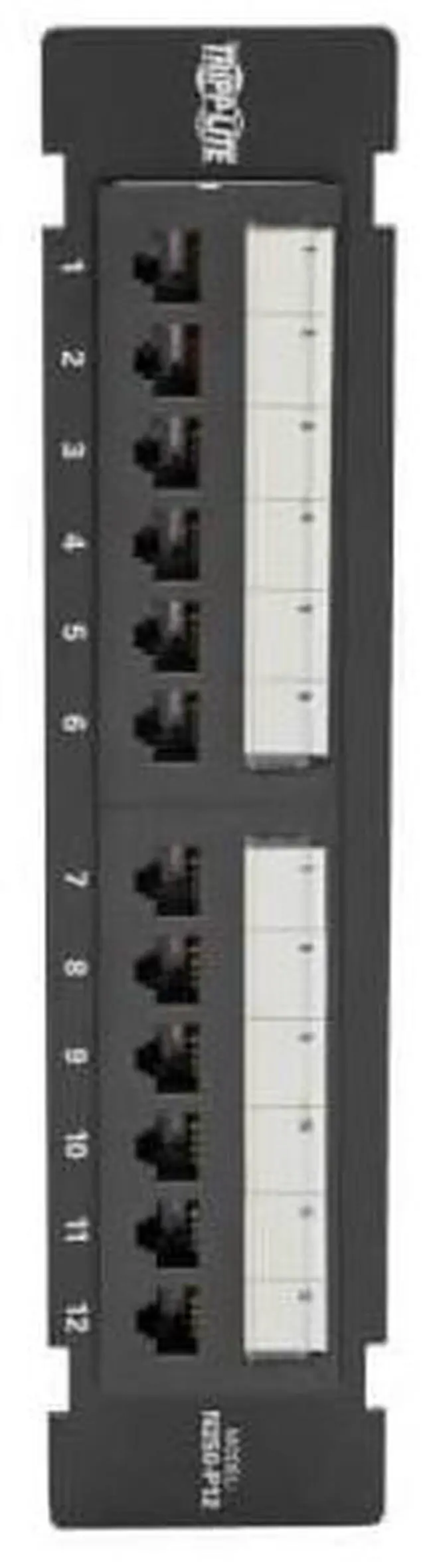 Alt view image 3 of 6 - Tripp Lite Cat6 Wall-Mount PoE+ Compliant Patch Panel 12-Port 110/Krone 568A/B RJ45 Ethernet TAA (N250-P12)