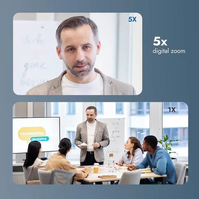 Alt view image 13 of 20 - ROCWARE RB10 Video Conferencing Camera - 20 Megapixel - 30 fps - USB 3.0 Type C - 4K - 3840 x 2160 Video - CMOS Sensor - Adjustable Focus - 120° Angle - Table Mount, Wall - 5x Digital Zoom - M