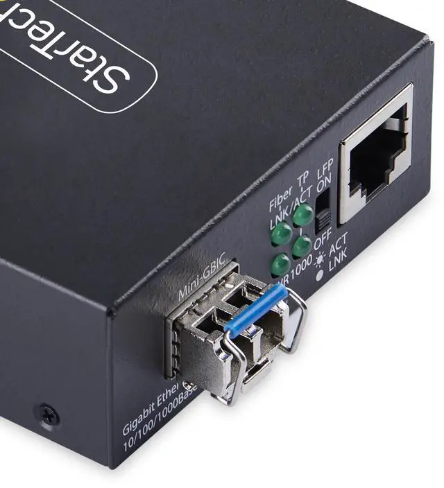 Alt view image 4 of 7 - StarTech.com Gigabit Singlemode (SM) LC Fiber Media Converter, 10/100/1000 Mbps, 40km, RJ45 to LC, Full Metal, TAA Compliant