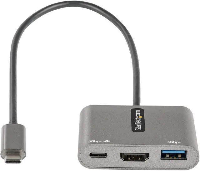 Alt view image 10 of 12 - StarTech.com USB C Multiport Adapter, USB-C to HDMI 4K, 100W PD Pass-Through, USB 3.0 Hub 5Gbps (1xC/1xA), USB-C Mini Dock/Travel Dock