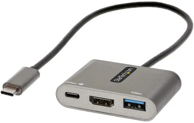 Alt view image 9 of 12 - StarTech.com USB C Multiport Adapter, USB-C to HDMI 4K, 100W PD Pass-Through, USB 3.0 Hub 5Gbps (1xC/1xA), USB-C Mini Dock/Travel Dock