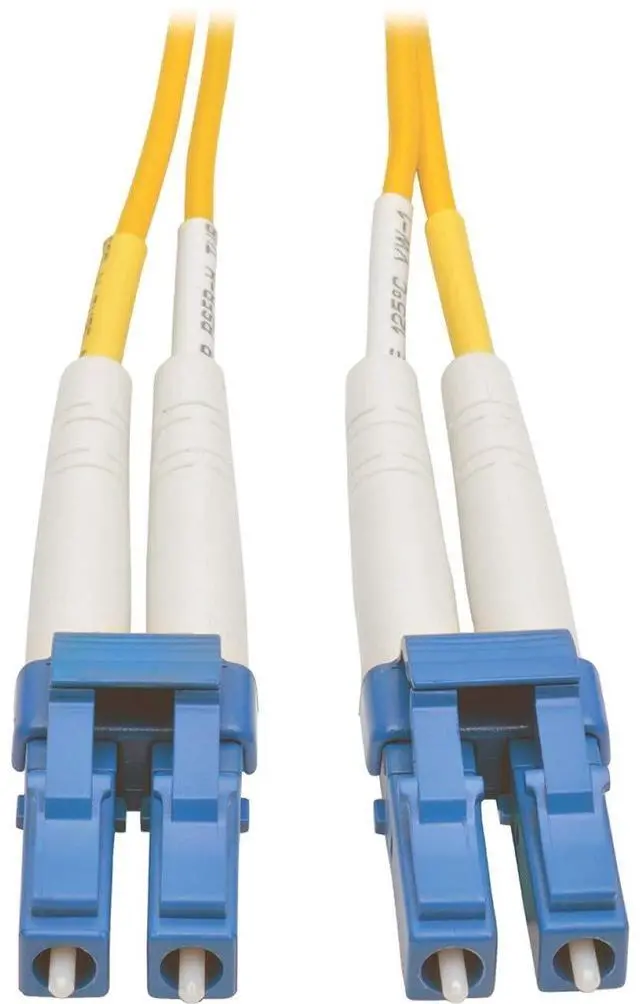 Main image of Duplex Singlemode 9/125 Fiber Patch Cable, LC/LC Connectors, Male-to-Male, Up to 10 Gbps Transfer Speeds, Yellow, 3 Feet / 1 Meter, Lifelong (N370-01M)