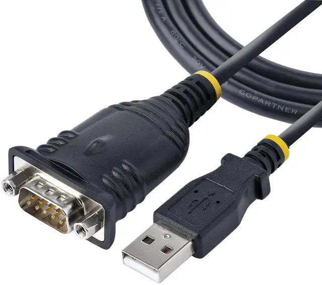 Main image of 3ft (1m) USB to Serial Cable, DB9 Male RS232 to USB Converter, Prolific IC, USB to Serial Adapter for PLC/Printer/Scanner/Switch, USB to COM Port Adapter, Windows/Mac (1P3FP-USB-SERIAL)