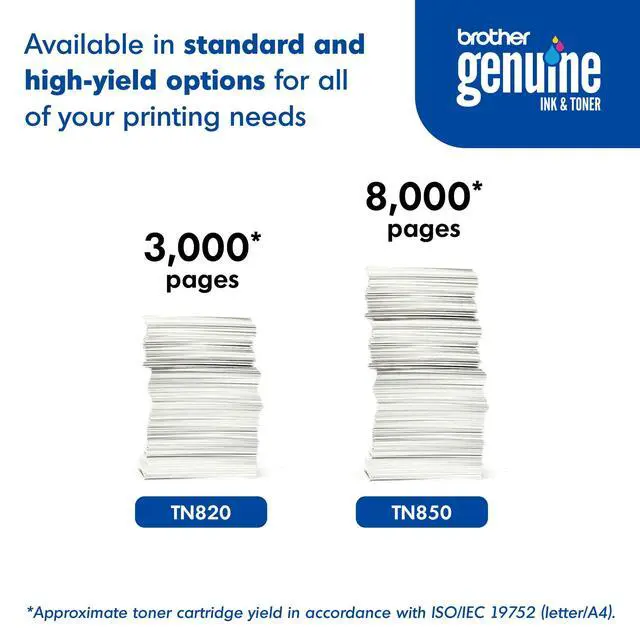 Alt view image 6 of 7 - Genuine Toner Cartridge, TN820, Replacement Black Toner, Page Yield Up to 3,000 Pages, Amazon Dash Replenishment Cartridge | Office document printing with 3000 page yield and leak-free design