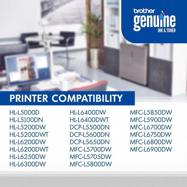 Alt view image 5 of 7 - Genuine Toner Cartridge, TN820, Replacement Black Toner, Page Yield Up to 3,000 Pages, Amazon Dash Replenishment Cartridge | Office document printing with 3000 page yield and leak-free design