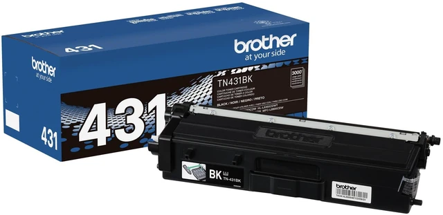 Main image of Printer TN431BK Standard Yield Toner-Retail Packaging, Black Office document printing with 3000 page yield and smudge-proof black toner