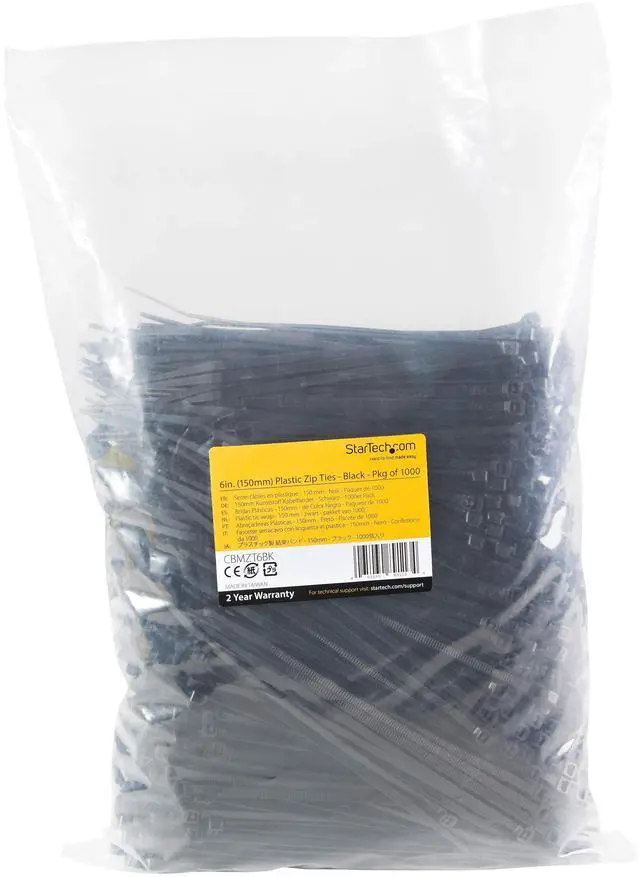 Alt view image 8 of 9 - 1000 PACK 6IN CABLE ZIP TIES UL TAA