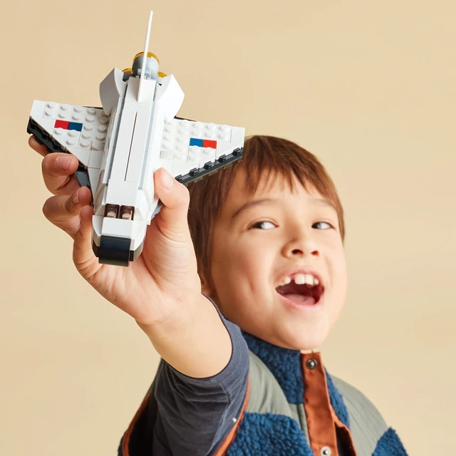 Alt view image 2 of 7 - Creator 3 in 1 Space Shuttle Toys - Space Toys Building Set for Boys & Girls, Ages 6+ - Option to Build 2 Spaceships or Astronaut - Educational Gift for Kids Birthday & Holidays - 31134