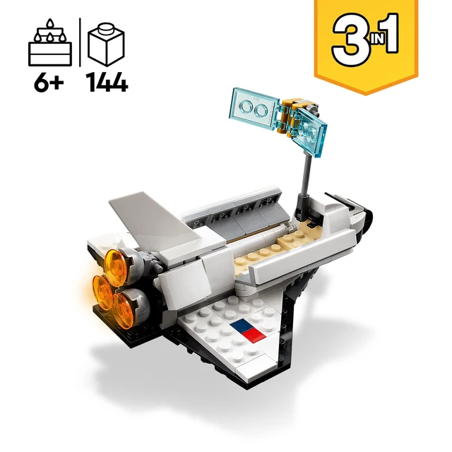 Alt view image 3 of 7 - Creator 3 in 1 Space Shuttle Toys - Space Toys Building Set for Boys & Girls, Ages 6+ - Option to Build 2 Spaceships or Astronaut - Educational Gift for Kids Birthday & Holidays - 31134