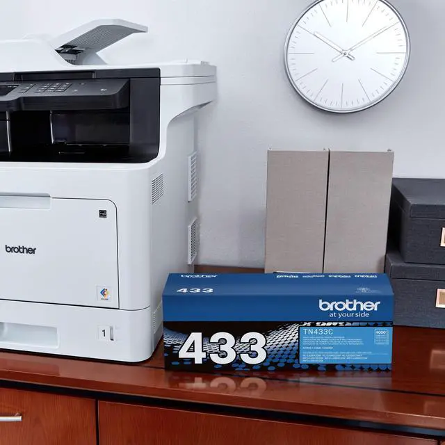 Alt view image 2 of 7 - Genuine High Yield Toner Cartridge, TN433C, Replacement Cyan Toner, Page Yield Up to 4,000 Pages, Amazon Dash Replenishment Cartridge, TN433 | Prints up to 4,000 pages, Amazon Dash replenishment