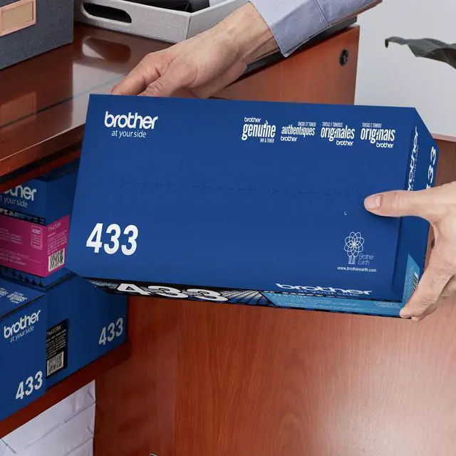Alt view image 4 of 7 - Genuine High Yield Toner Cartridge, TN433C, Replacement Cyan Toner, Page Yield Up to 4,000 Pages, Amazon Dash Replenishment Cartridge, TN433 | Prints up to 4,000 pages, Amazon Dash replenishment
