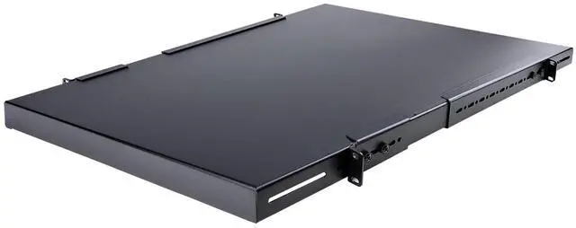 Main image of 1U 4-Post Adjustable Server Rack Mount Shelf - 330lbs(150 kg) - 19.5 to 38in Adjustable Mounting Depth Universal Tray for 19" AV, Data & Network Equipment Rack - 27.5in Deep (ADJSHELFHD)