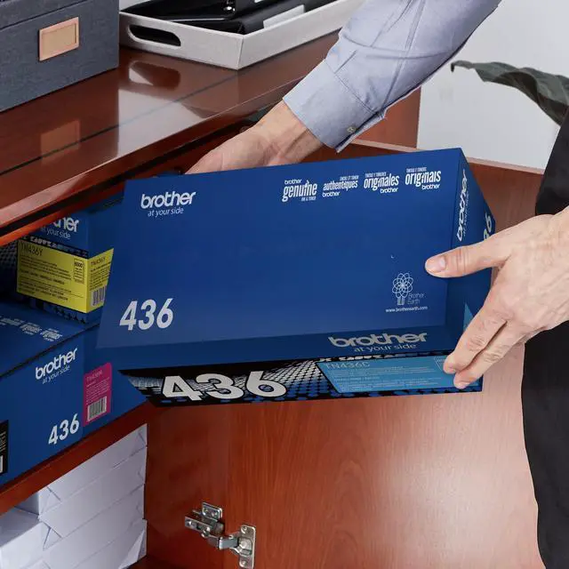 Alt view image 4 of 7 - Genuine Super High Yield Toner Cartridge, TN436C, Replacement Cyan Toner, Yield up to 6,500 Pages, Amazon Dash Replenishment Cartridge | Prints up to 6,500 pages, Amazon Dash replenishment