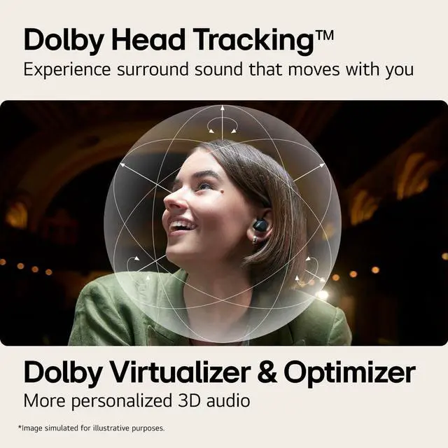 Alt view image 3 of 7 - LG Tone Free T90 Dolby Atmos True Wireless Earbuds, UVnano, IPX4 Water Resistant, Up to 36 Hours of Battery Life, Black