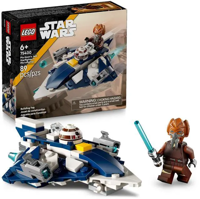 Main image of LEGO Star Wars Plo Koons Jedi Starfighter Microfighter Kids Toy - Building Toy for Pretend Play - Clone Wars Playset and Room Decor for Boys and Girls, Ages 6+ - Birthday Gift Idea - 75400