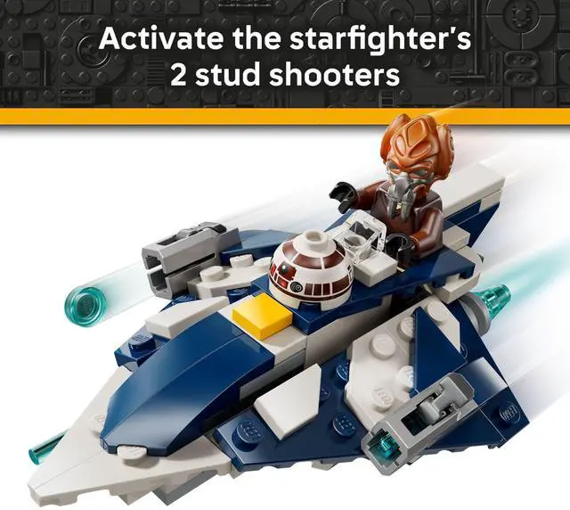 Alt view image 3 of 7 - LEGO Star Wars Plo Koons Jedi Starfighter Microfighter Kids Toy - Building Toy for Pretend Play - Clone Wars Playset and Room Decor for Boys and Girls, Ages 6+ - Birthday Gift Idea - 75400